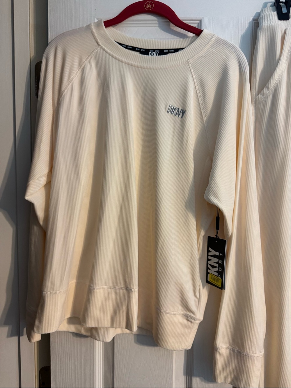 DKNY Cream Ribbed Set - Picture 2 of 2